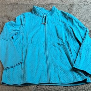 Teal Quilted Zip-Up Jacket